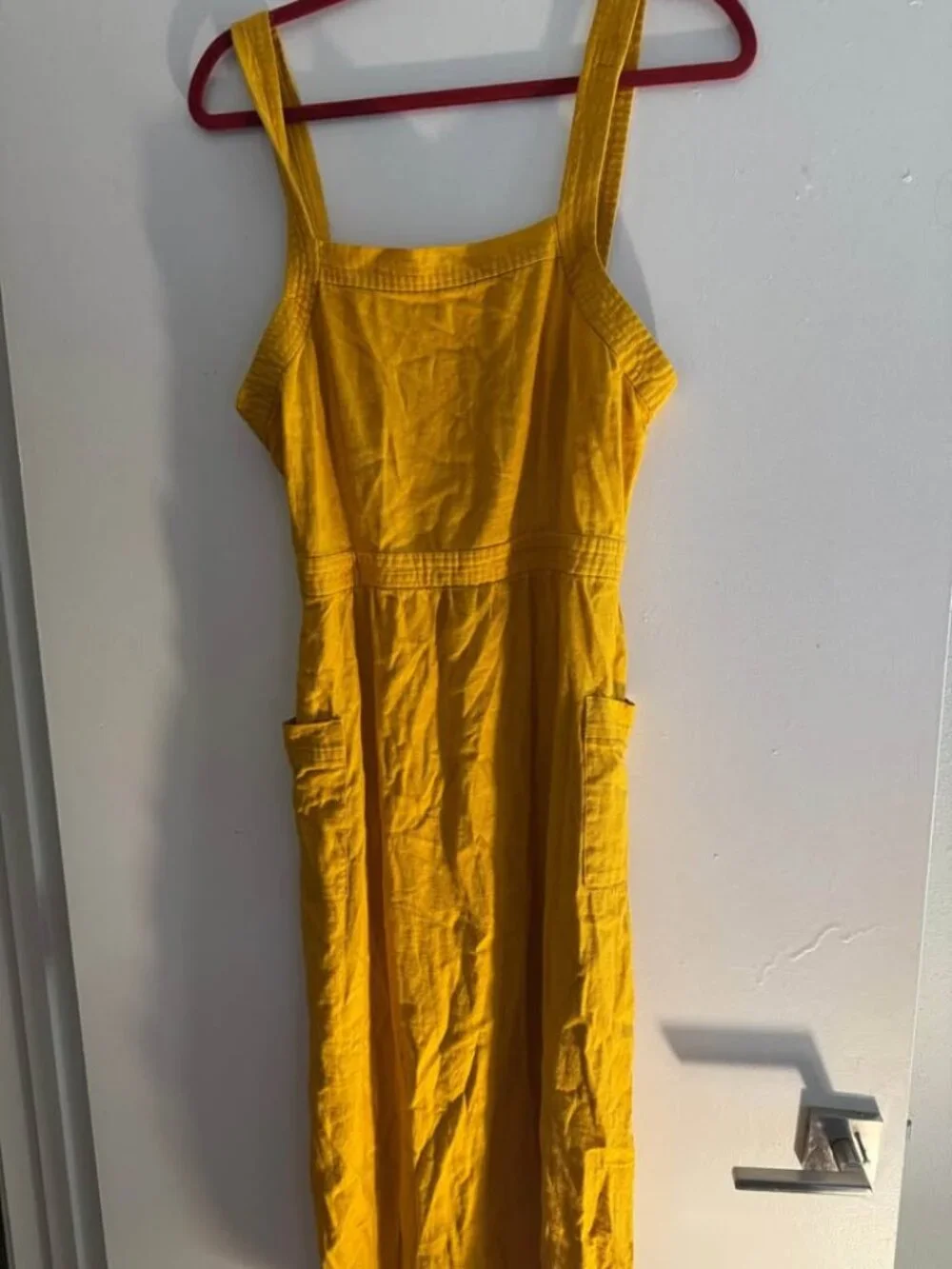 Madewell ( J Crew) Women's Mustard Yellow Midi Dress Size 4 - Picture 3 of 3
